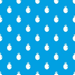 Feijoa fruit pattern repeat seamless in blue color for any design. Vector geometric illustration