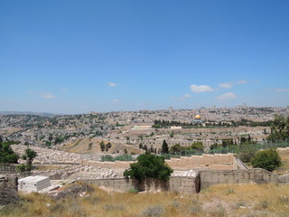 Jerusalem panorama and view on Dome of Rock from top, Israel