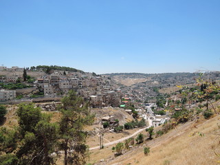 Fototapeta na wymiar Jerusalem view to Kidron valley