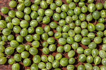 Some fresh gooseberry on rusty metal surface background