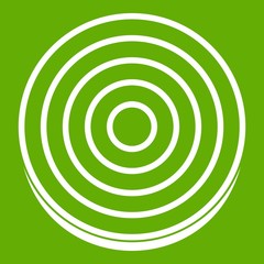 Slice of sweet onion icon white isolated on green background. Vector illustration