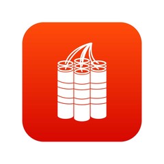 Dynamite sticks icon digital red for any design isolated on white vector illustration