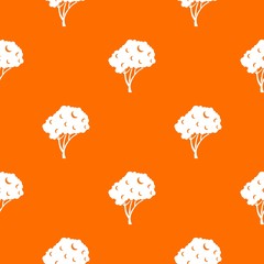 Tree pattern repeat seamless in orange color for any design. Vector geometric illustration