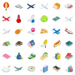 Variety icons set. Isometric style of 36 variety vector icons for web isolated on white background