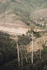 Aerial view of Interstate 70 near Vail, Colorado. 