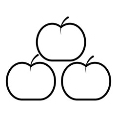 Apples icon. Outline illustration of apples vector icon for web design isolated on white background