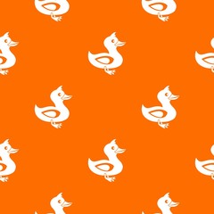 Black duck pattern repeat seamless in orange color for any design. Vector geometric illustration