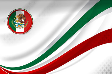 Obraz premium Mexico flag color background concept for National holiday, Independence Day and other events, Vector illustration