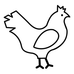 Chicken icon. Outline illustration of chicken vector icon for web design isolated on white background