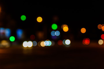 Abstract background of blurred big city lights