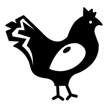 Chicken icon . Simple illustration of chicken vector icon for web design isolated on white background