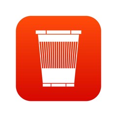Trash can icon digital red for any design isolated on white vector illustration