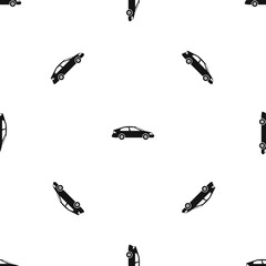 Car pattern repeat seamless in black color for any design. Vector geometric illustration
