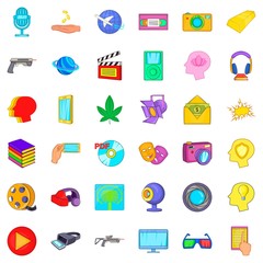 Processing icons set. Cartoon style of 36 processing vector icons for web isolated on white background