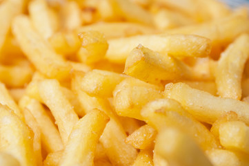 closeup of french fries  texture at restaurant