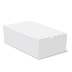 White cardboard square gift box . Vector