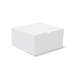 White cardboard square gift box . Vector