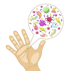 Dirty human hand illustration isolated from background