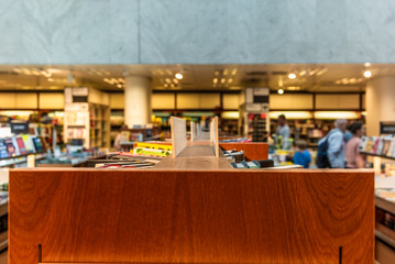 Inside a traditional bookstore in Finland