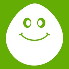 Smiling lime icon white isolated on green background. Vector illustration