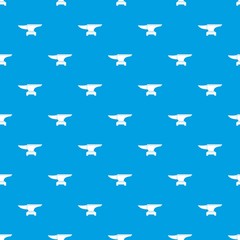 Heavy black metal anvil pattern repeat seamless in blue color for any design. Vector geometric illustration