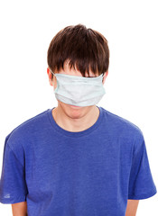 Funny Man in Flu Mask