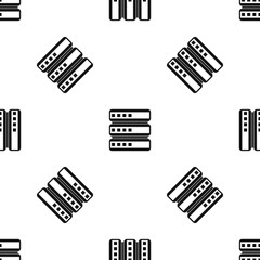 Database pattern repeat seamless in black color for any design. Vector geometric illustration