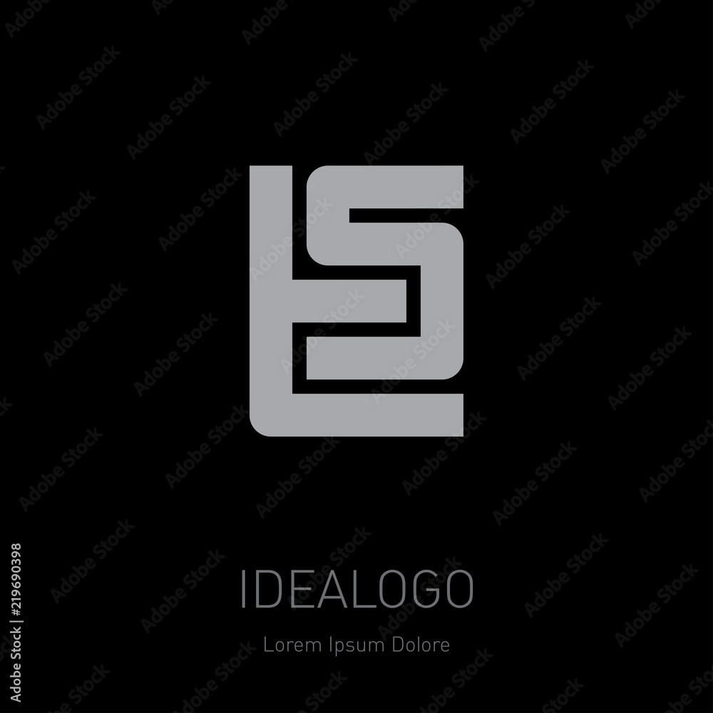 Poster T and S initial logo. T5 - Vector design element or icon. Initial monogram logotype.