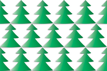 Christmas tree in staggered order on white background, seamless pattern