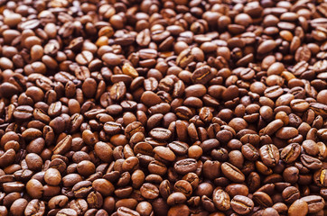 coffee beans scattered over the surface 3