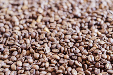 coffee beans scattered over the surface