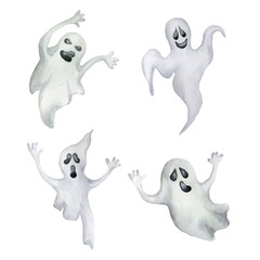 Set of halloween ghosts.