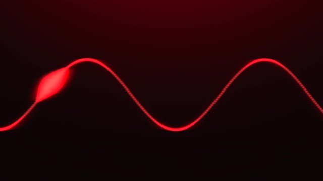 Animated red heart beat with gradient background. 