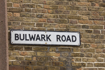 Fototapeta na wymiar bulwark road sign