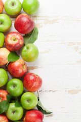 Green and red apples