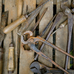 alte rostige  Handwerkzeuge 
