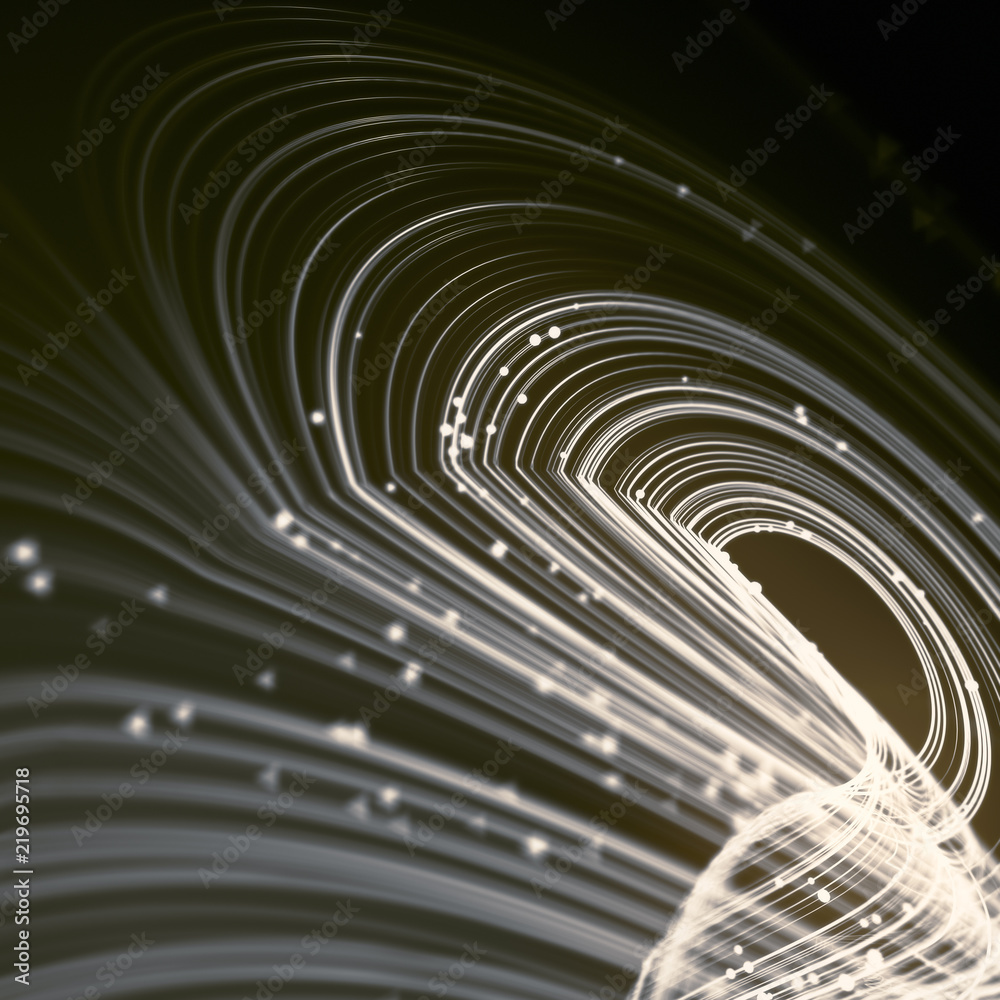 Aufkleber magic wavy rings with on a dark background. 3d rendering