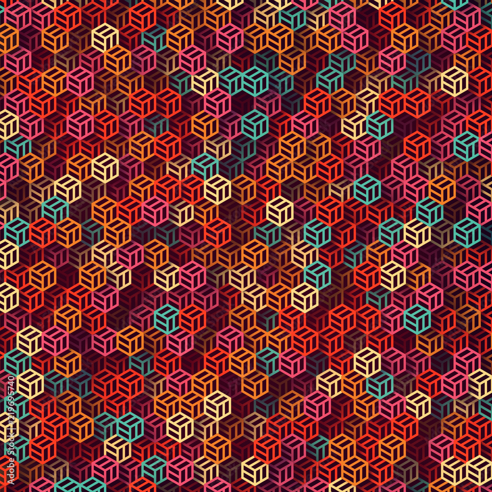 Aufkleber Multicolored abstract surface pattern. Computer generated composition. 3d rendering