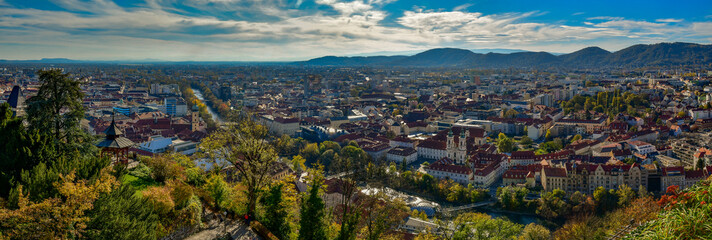 panorama of Graz Austria