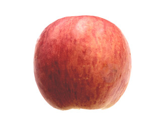 Apple red on white background and clipping path