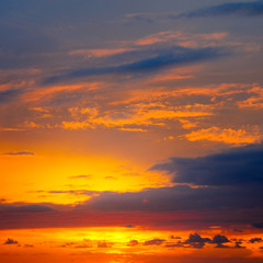 Beautiful sunrise and cloudy sky.
