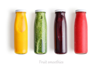 Colorful smoothies in glass