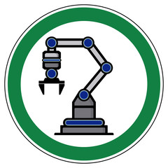 srg439 SignRoundGreen - german - ez439 ErlaubnisZeichen:  Roboter: Robotereinsatz / erlaubt / genehmigt / Erlaubnis - english - approved - robots allowed / permitted - green g6537