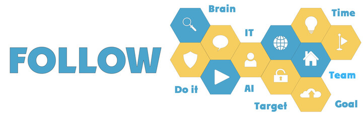 FOLLOW panoramic computer hi tech banner