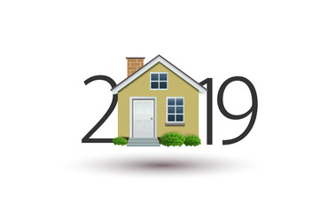 happy new year 2019. 2019 with house