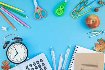 Top view back to school concept