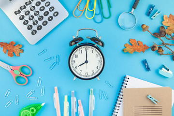 Top view back to school concept