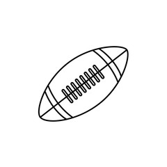 Line icon american football ball isolated on white background. Vector illustration. Rugby ball line icon.