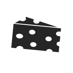 Piece of cheese vector icon isolated on white background.