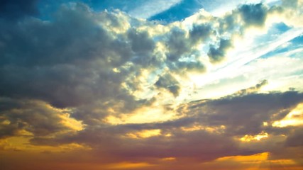 Timelapse of clouds in sky during sunset - Powered by Adobe